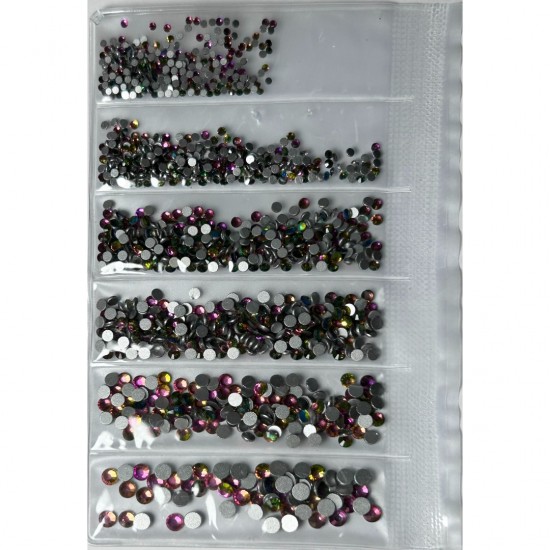 Strass νυχιών ιριδίζον ροζ