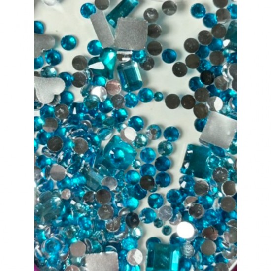 Strass νυχιών γαλάζια