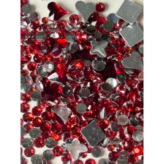 Strass νυχιών κόκκινα