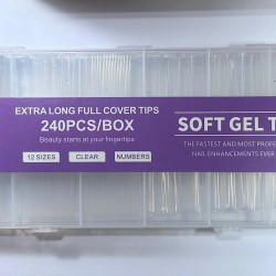 Soft Gel Tips square 2XL σε κασετίνα 240 τεμαχίων 