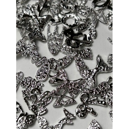 Charms νυχιών διάφορα σχέδια σετ 50 τεμαχίων 