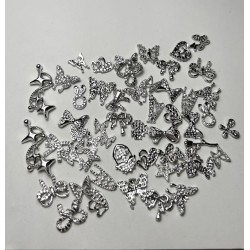 Charms νυχιών διάφορα σχέδια σετ 50 τεμαχίων 
