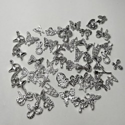 Charms νυχιών διάφορα σχέδια σετ 50 τεμαχίων 