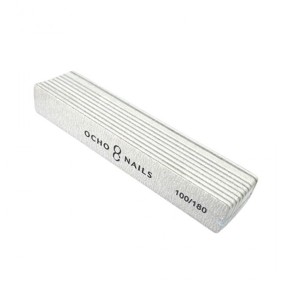Λίμα 100/180 ocho nails ορθογώνια πακέτο 10 τεμαχίων 